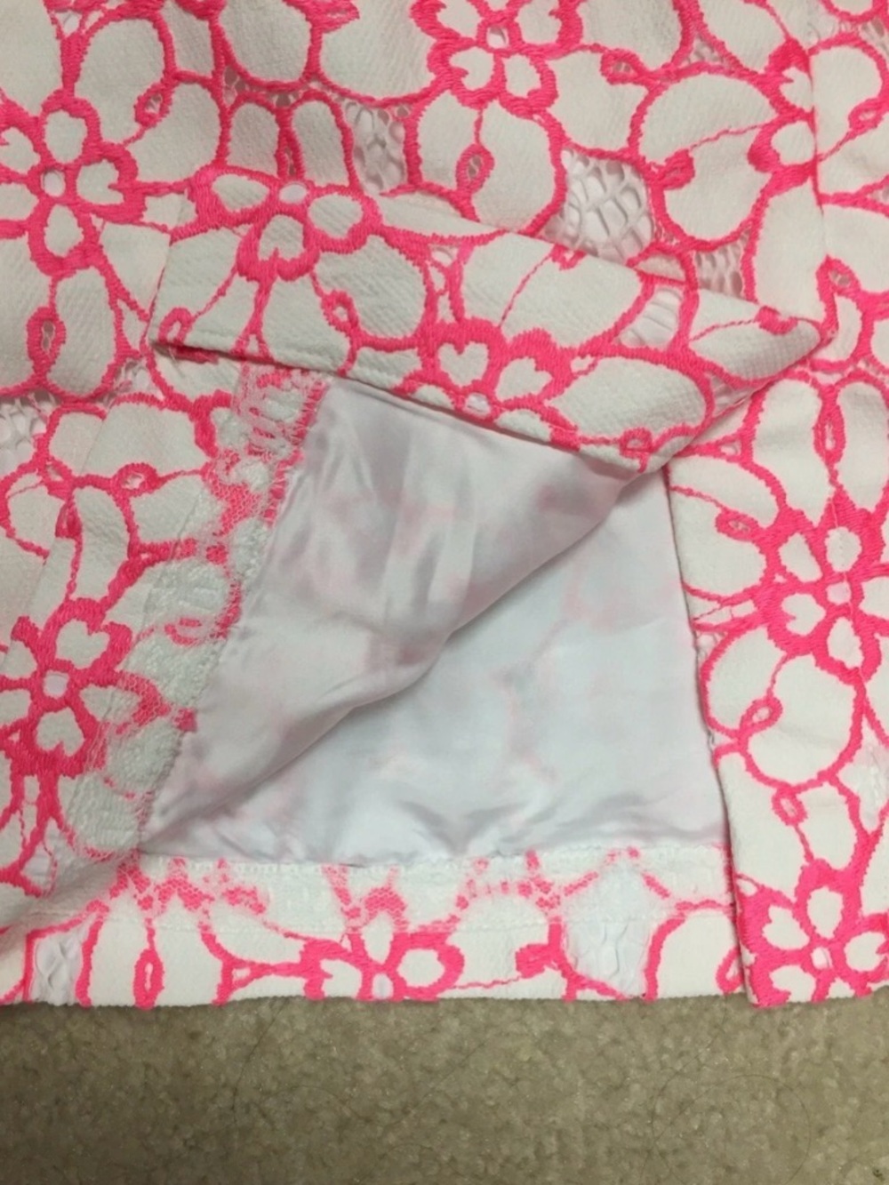 Lilly Pulitzer Hyacinth Skirt Fiesta Pink Lace Pique Midi Pencil XS S - Picture 5 of 8